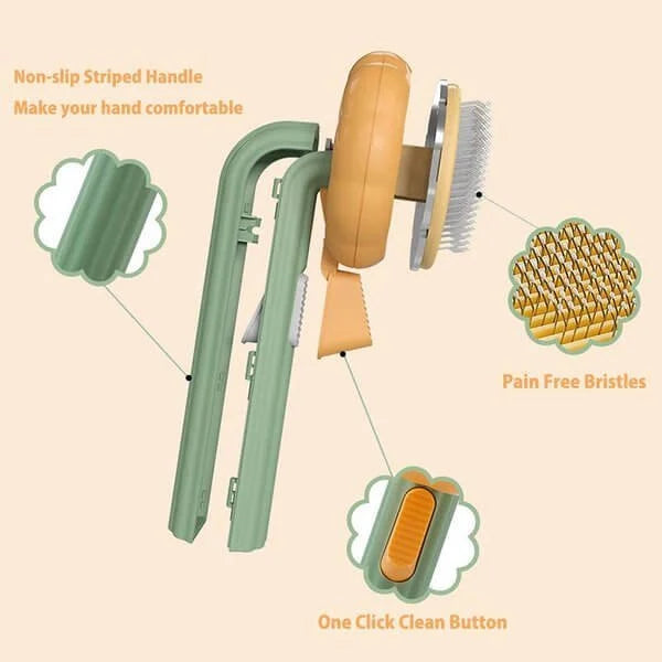 🎉Hot Selling🐈Pumpkin Pet CombPet Grooming Self Cleaning Slicker Brush for Dogs Cats Puppy Rabbit