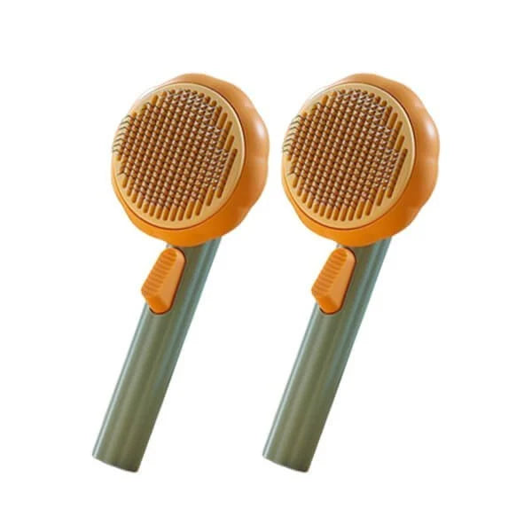 🎉Hot Selling🐈Pumpkin Pet CombPet Grooming Self Cleaning Slicker Brush for Dogs Cats Puppy Rabbit