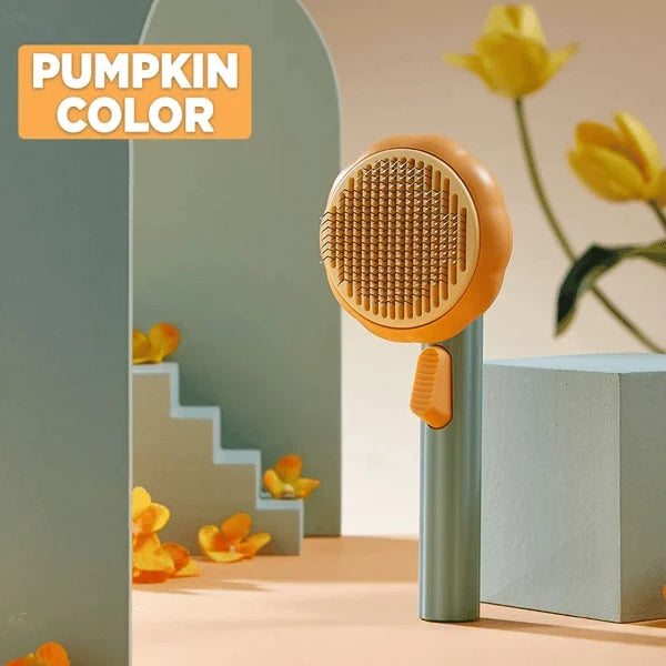 🎉Hot Selling🐈Pumpkin Pet CombPet Grooming Self Cleaning Slicker Brush for Dogs Cats Puppy Rabbit
