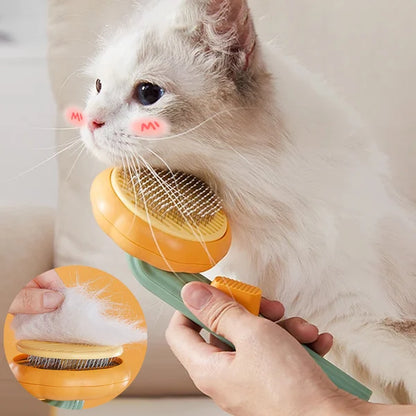 🎉Hot Selling🐈Pumpkin Pet CombPet Grooming Self Cleaning Slicker Brush for Dogs Cats Puppy Rabbit