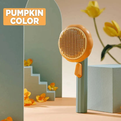 🎉Hot Selling🐈Pumpkin Pet CombPet Grooming Self Cleaning Slicker Brush for Dogs Cats Puppy Rabbit