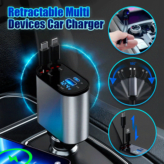 Retractable Charge™ 4-in-1 Car Hub